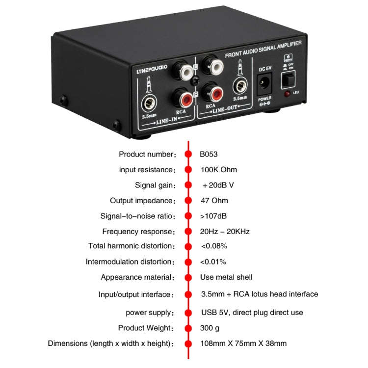B053 Front Stereo Sound Amplifier Headphone Speaker Amplifier Booster with Volume Adjustment, 2-W...