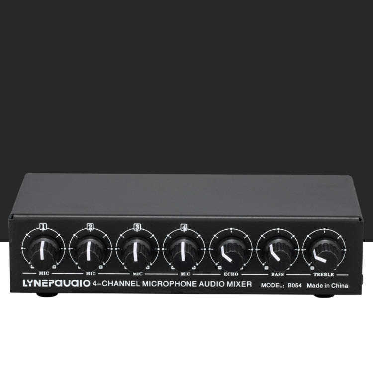 B054 4-Channel Microphone Mixer Support Stereo Output With Reverb Treble And Bass Adjustment, USB...