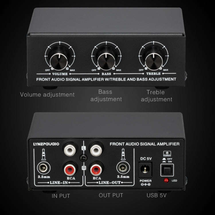 B057 Front Stereo Sound Amplifier Headphone Speaker Amplifier Booster with High And Low Bass Adju...