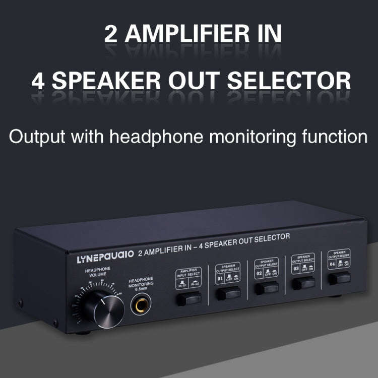 B032 2-in 4-out Power Amplifier Sound Switcher Speaker  Lossless Sound Quality 300W Per Channel S...