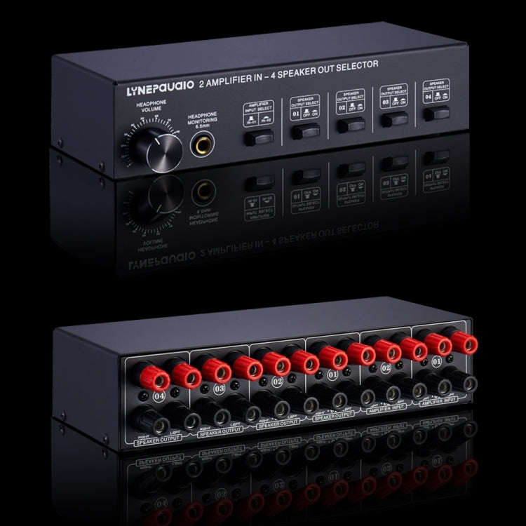 B032 2-in 4-out Power Amplifier Sound Switcher Speaker  Lossless Sound Quality 300W Per Channel S...