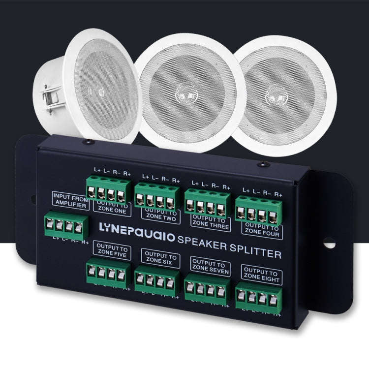 1 In 8 Out Amplifier And Sound Speaker Distributor, 8-Area Sound Source, Signal Distribution Pane...