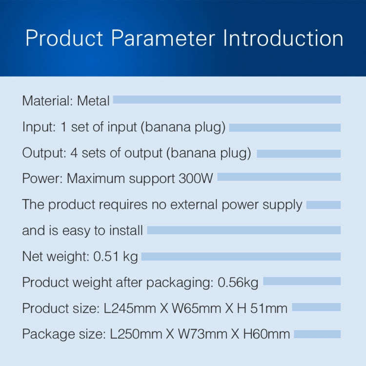1 In And 4 Out Amplifier Sound Speaker Distributor, 4-Area Sound Source, Signal Distribution Pane...