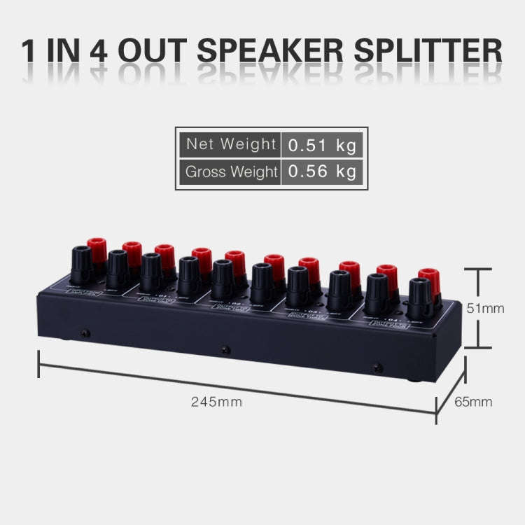 1 In And 4 Out Amplifier Sound Speaker Distributor, 4-Area Sound Source, Signal Distribution Pane...