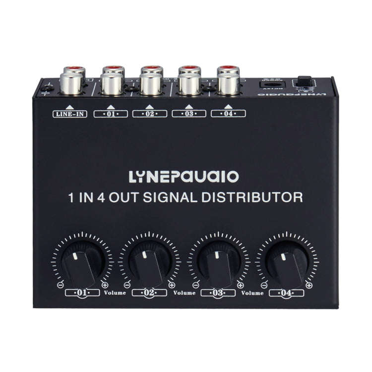 1-In 4-Out Front Stereo Signal Amplifier, Independent Output Volume Adjustment RCA Interface No L...