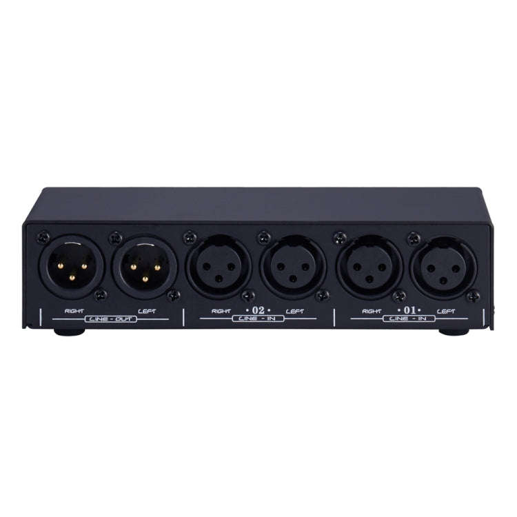 2-In 1-Out XLR Switcher Fully Balanced Passive Pre-Active Speaker Lossless Volume Control Switcher