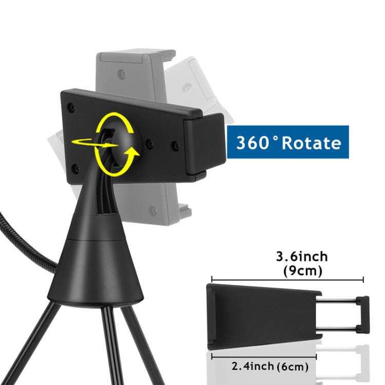NS-08 Makeup Live Selfie Fill Ring Light Photography LED Dimmable Ring Lamp with Phone Tripod Sta...