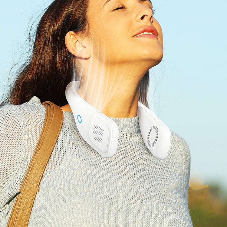 Hand Free Mini USB Neck Fan - Rechargeable Portable Headphone Design Wearable Neckband Fan, 3 Lev...