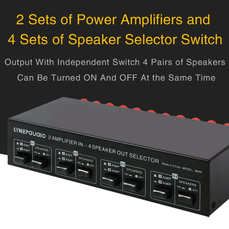 2-in 4-out Power Amplifier Speaker Switcher Splitter Comparator 300W Per Channel Without Loss Of ...