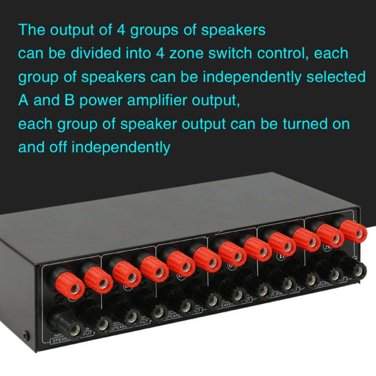 2-in 4-out Power Amplifier Speaker Switcher Splitter Comparator 300W Per Channel Without Loss Of ...