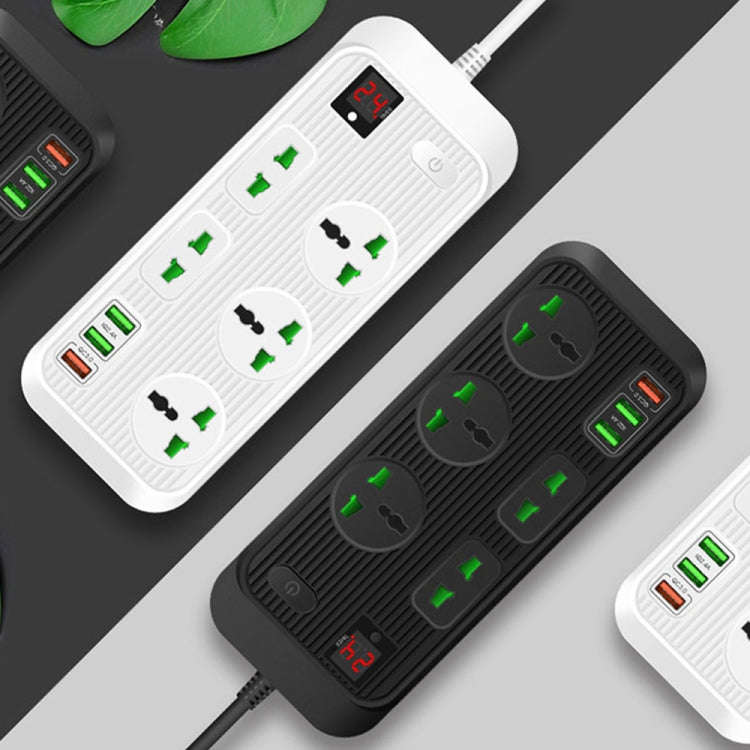 T17 3000W High-power 24-hour Smart Timing Socket QC3.0 USB Fast Charging Power Strip Socket , Cab...