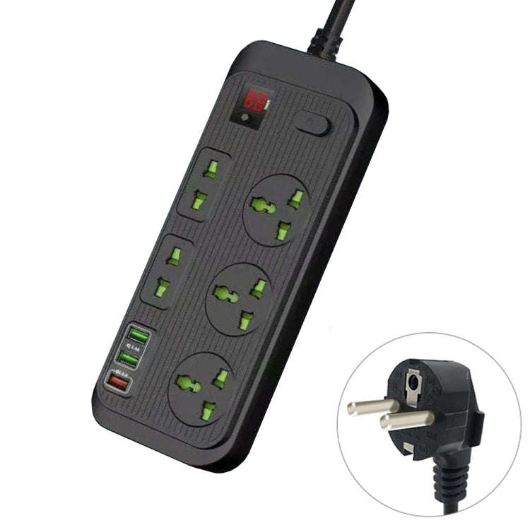 T17 3000W High-power 24-hour Smart Timing Socket QC3.0 USB Fast Charging Power Strip Socket, Cabl...