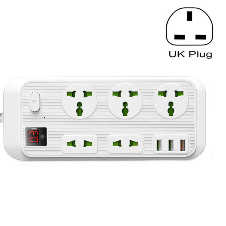 T17 3000W High-power 24-hour Amart Timing Socket QC3.0 USB Fast Charging Power Strip Cable Length...