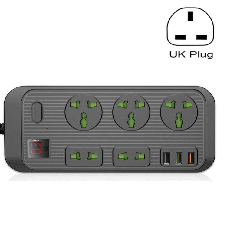 T17 3000W High-power 24-hour Amart Timing Socket QC3.0 USB Fast Charging Power Strip Cable Length...