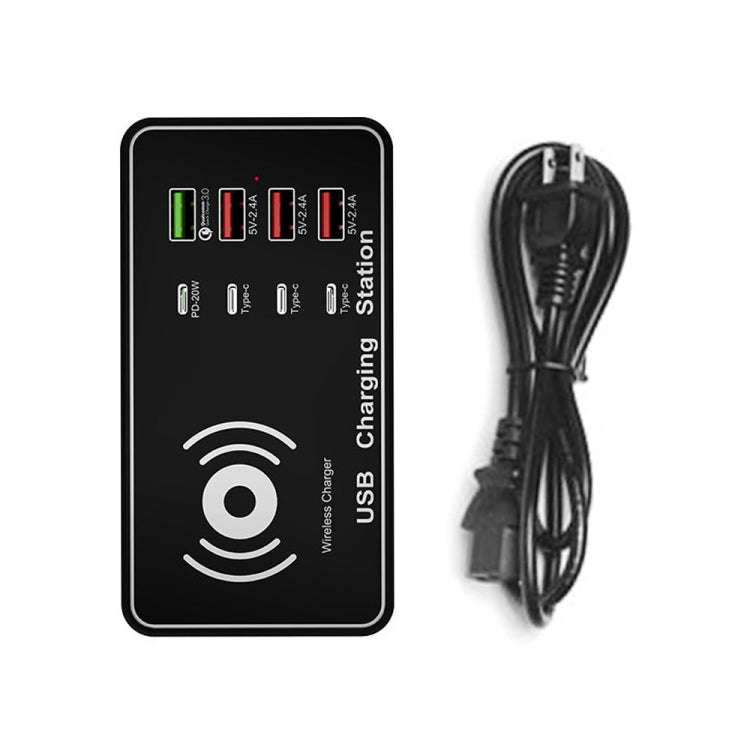 A7 High-power 100W 4 x PD 20W + QC3.0 USB Charger +15W Qi Wireless Charger Multi-port Smart Charg...