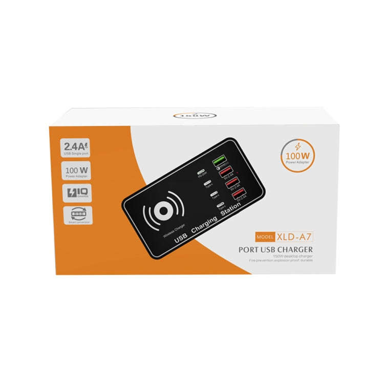 A7 High-power 100W 4 x PD 20W + QC3.0 USB Charger +15W Qi Wireless Charger Multi-port Smart Charg...