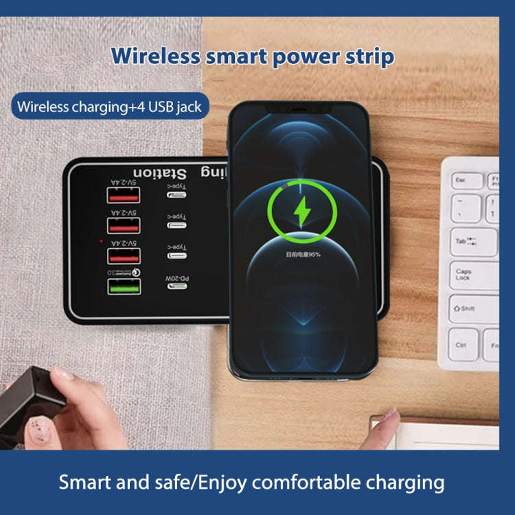 A7 High-power 100W 4 x PD 20W + QC3.0 USB Charger +15W Qi Wireless Charger Multi-port Smart Charg...