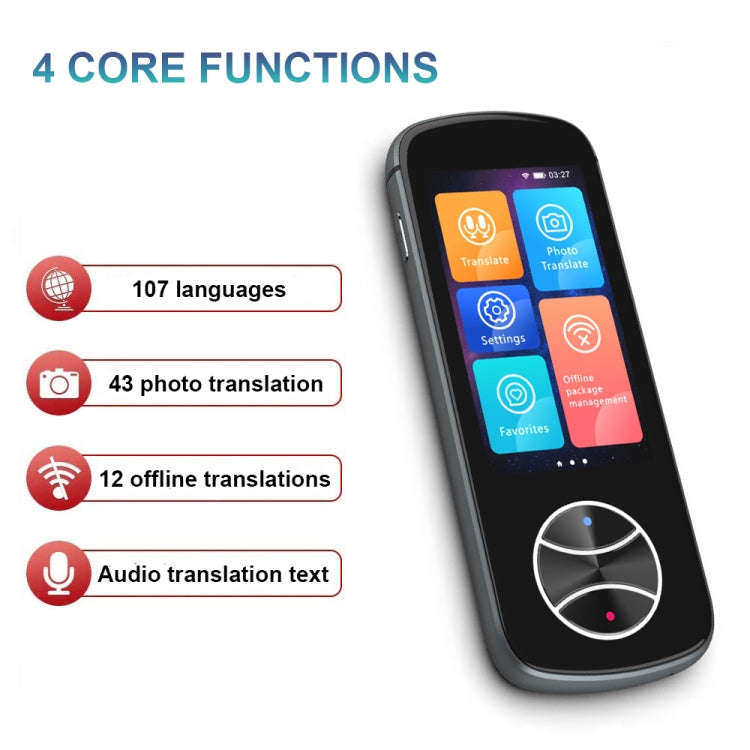 V10 3.0 inch Touch Screen Smart Translator 107 Languages with Offline Translation / Photo Transla...