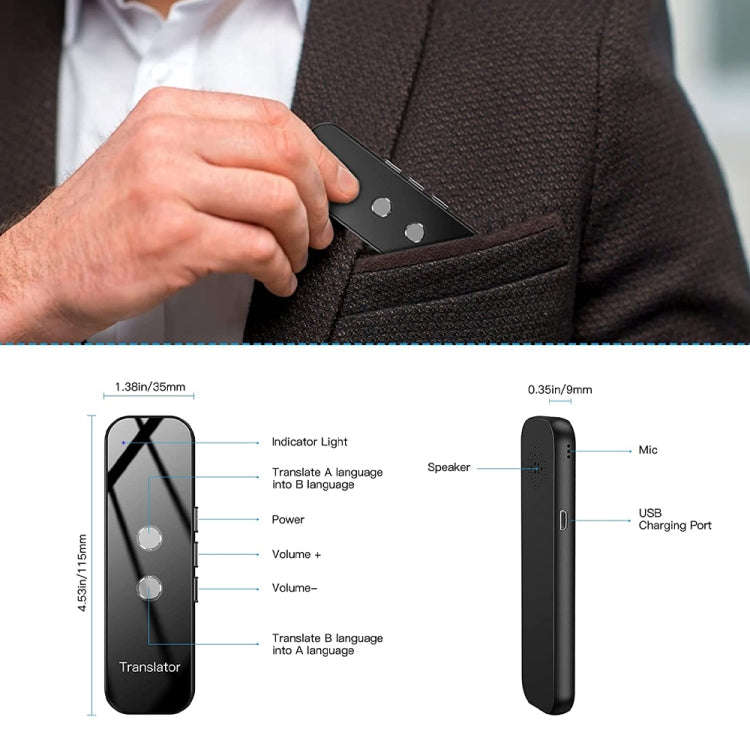 G6 Portable Instant Real Time Voice Translator Multi Language Voice Personal Travel Assistant Tra...