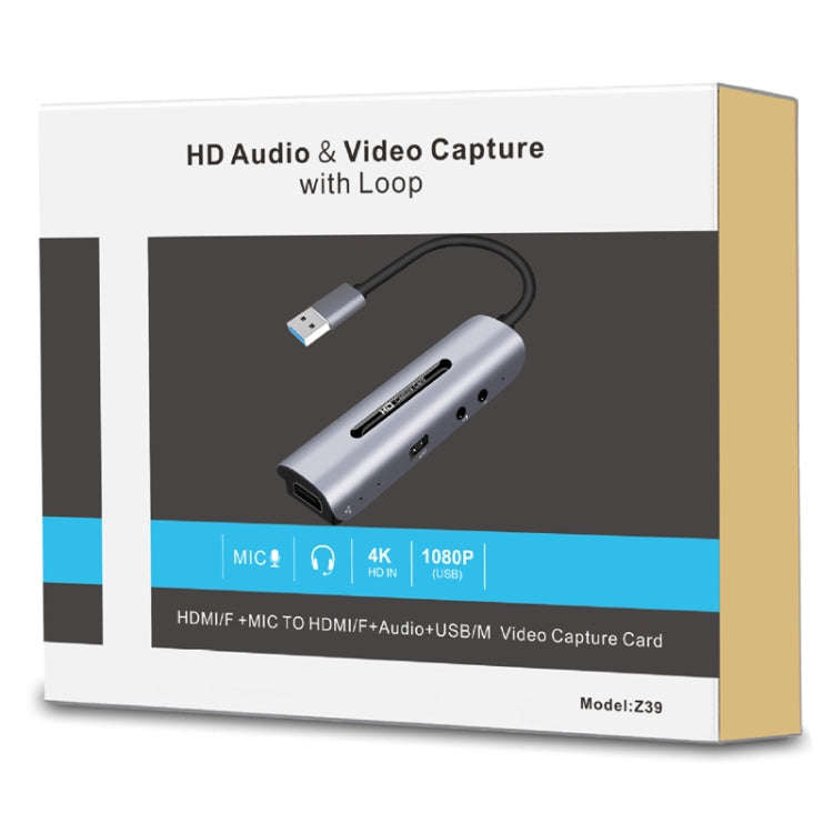 Z39 HDMI / F + Microphone HDMI / F + Audio + USB 4K Capture Card, Support Windows Android Linux a...