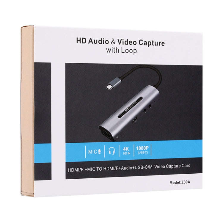 Z39A HDMI / F + Microphone HDMI / F + Audio + USB 4K Capture Card, Support Windows Android Linux ...
