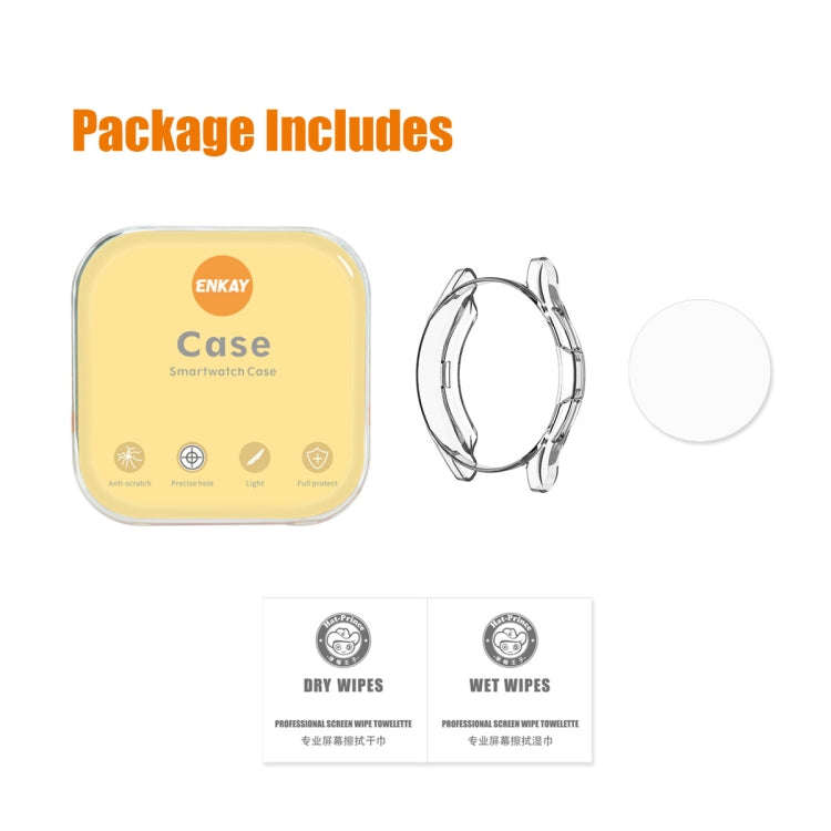 For Samsung Galaxy Watch4 Classic 42mm ENKAY Hat-Prince Full Coverage Transparent Soft Case TPU H...