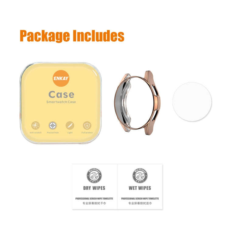 For Samsung Galaxy Watch4 Classic 46mm ENKAY Hat-Prince Full Coverage Electroplate Soft Case TPU ...