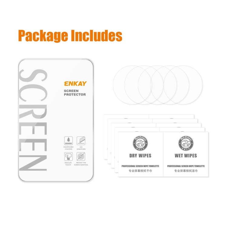 5 PCS For Samsung Galaxy Watch4 Classic 42mm ENKAY Hat-Prince 0.2mm 9H 2.15D Curved Edge Tempered...