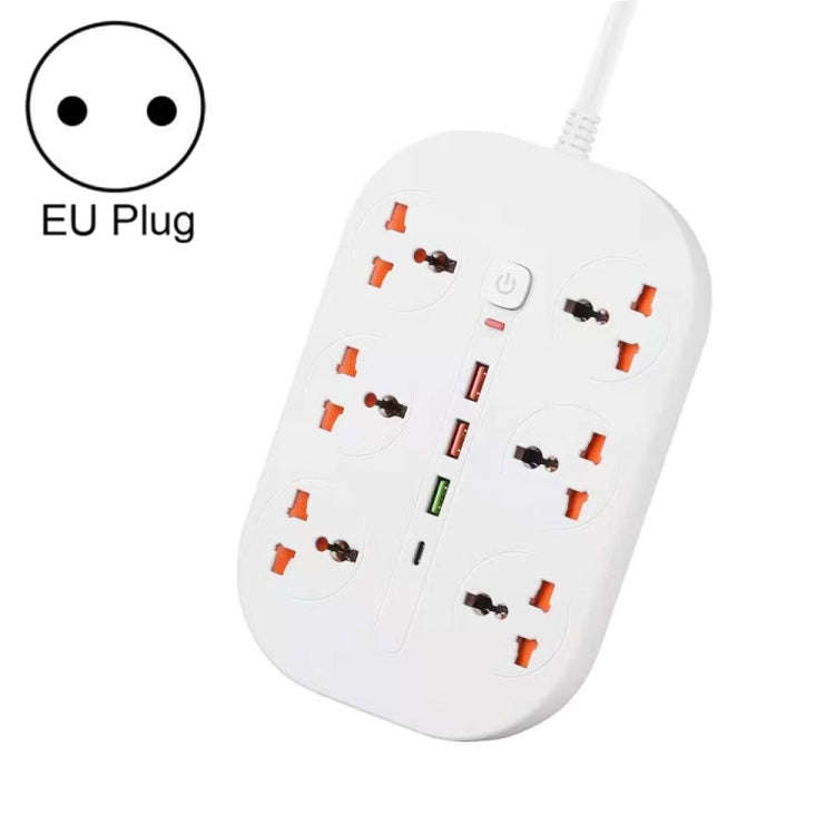 T21 PD3.0 + QC3.0 Multi Hole Row Plug 3000W High Power Socket, EU Plug(White)
