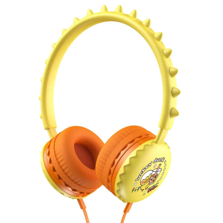 Y19 Cute Cartoon Stereo Music Wired Headphones with Microphone(Lucky Duck)