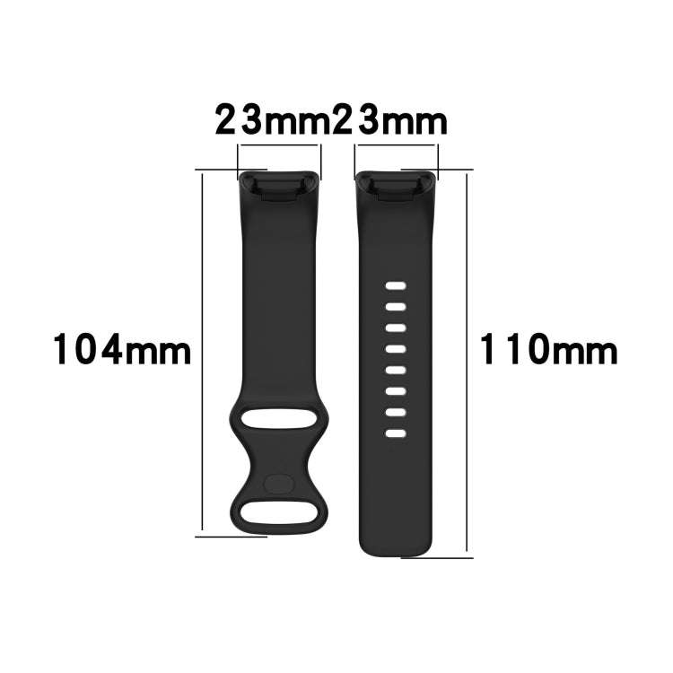For Fitbit Charge 5 Monochromatic Silicone Watch Band, SizeLarge Size(Red)