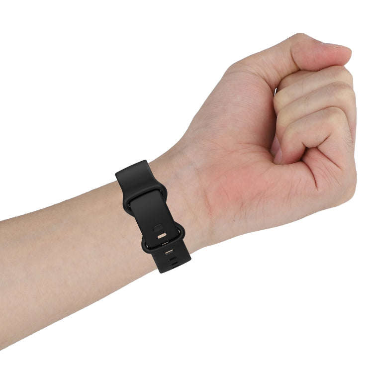 For Fitbit Charge 5 Monochromatic Silicone Watch Band, SizeLarge Size(Red)
