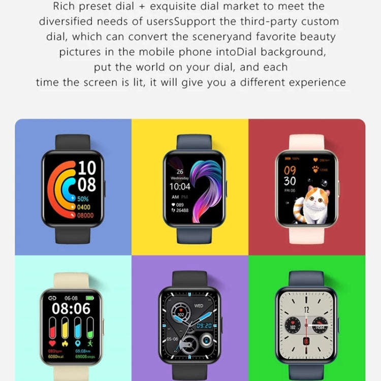 E21 1.69 inch Color Screen Smart Watch, IP68 Waterproof,Support Heart Rate Monitoring/Blood Press...