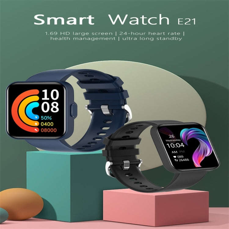 E21 1.69 inch Color Screen Smart Watch, IP68 Waterproof,Support Heart Rate Monitoring/Blood Press...