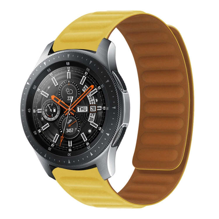 Silicone Magnetic Watch Band For Samsung Galaxy Watch 3 41MM R850(Yellow)