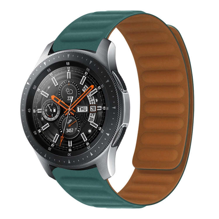 Silicone Magnetic Watch Band For Samsung Galaxy Watch 3 41MM R850(Malachite Green)