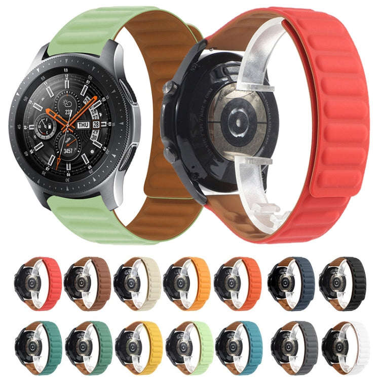 Silicone Magnetic Watch Band For Samsung Galaxy Watch 3 41MM R850(Orange Yellow)