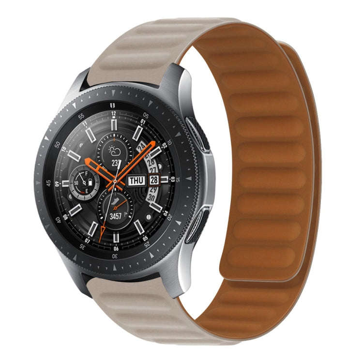 Silicone Magnetic Watch Band For Samsung Galaxy Gear Sport(Khaki)