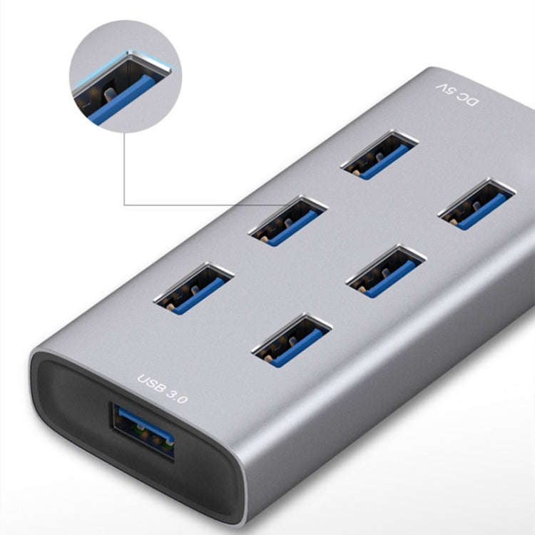 Multiport Metal Enclosure Docking Station HUB with 7 USB 3.0 Ports