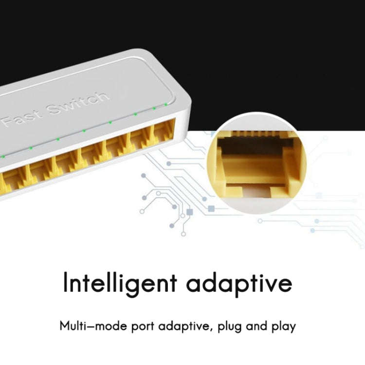 8-Ports 100M RJ45 Mini Switch Home Plug-and-Play Bypass Unmanaged Network Splitter for Bedroom Ne...
