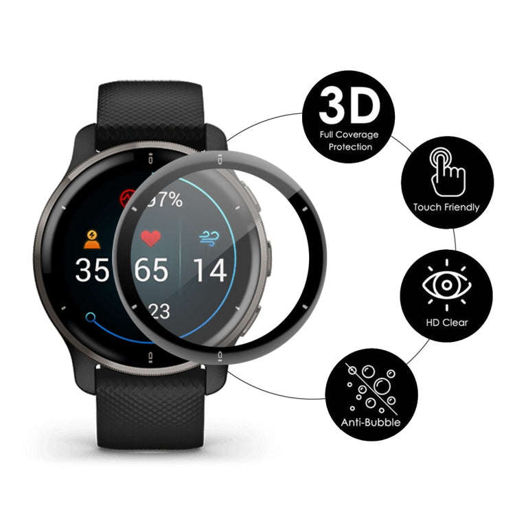 5 PCS For Garmin Venu 2 Plus ENKAY Hat-Prince 3D Full Coverage Soft PC Edge + PMMA HD Protector Film
