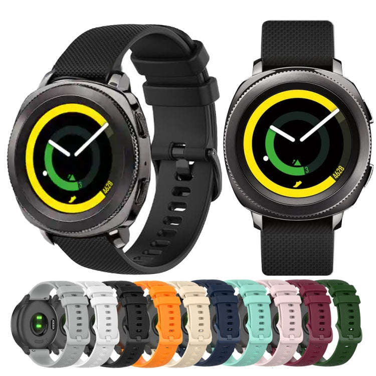 For Samsung Galaxy Gear Sport 20mm Checkered Silicone Watch Band(White)