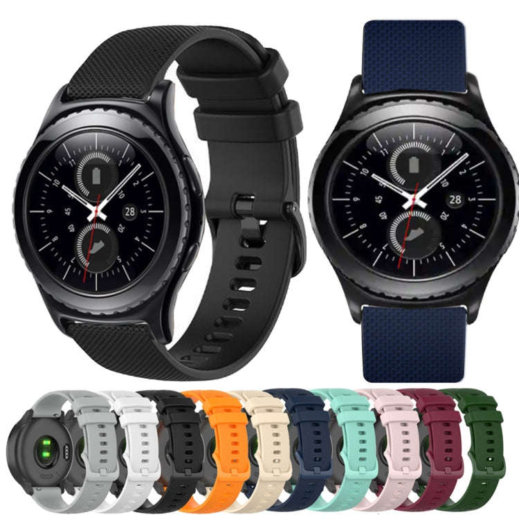 For Samsung Gear S2 Classic 20mm Checkered Silicone Watch Band(Grey)