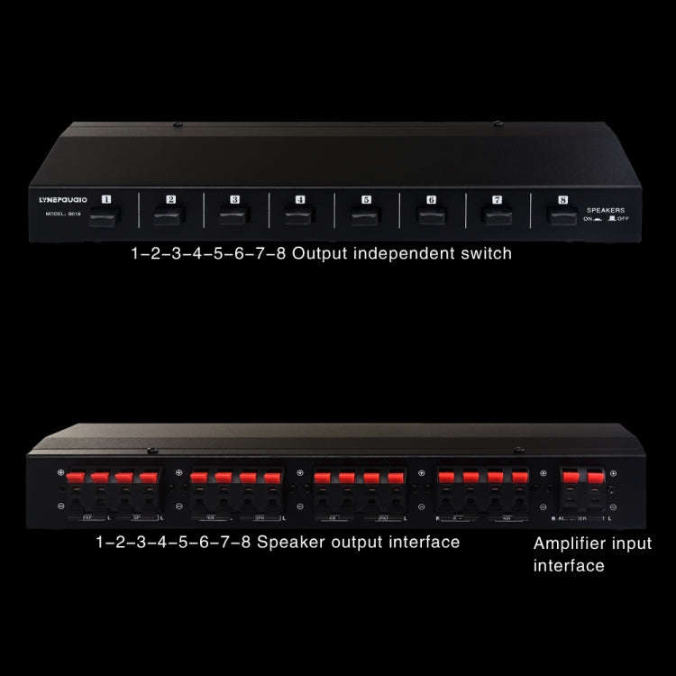 100W 1 In 8 Out Power Amplifier Box Distribute Switcher Loudspeaker