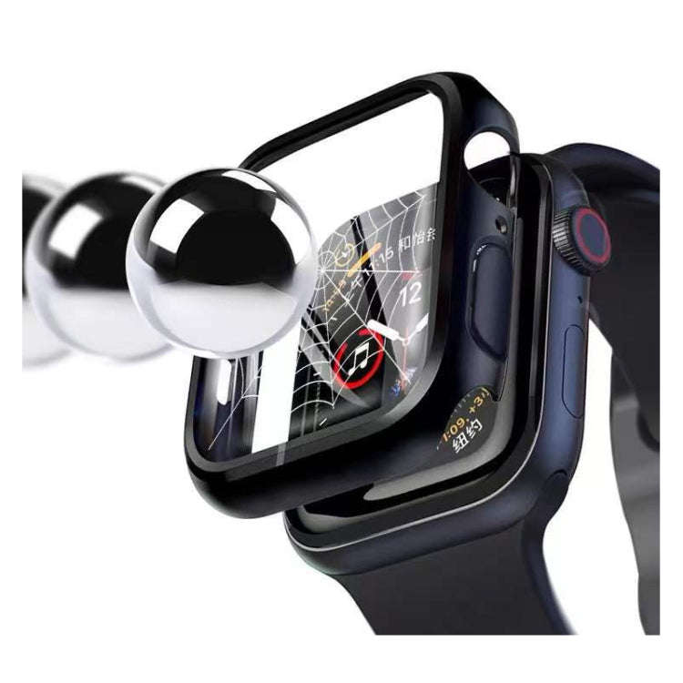Electroplating Two-color PC+Tempered Film Watch Case For Apple Watch Series 9 / 8 / 7 45mm(White+...
