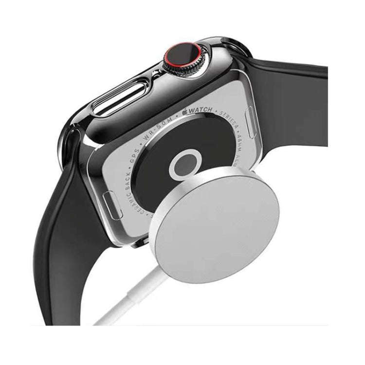 Electroplating Two-color PC+Tempered Film Watch Case For Apple Watch Series 9 / 8 / 7 45mm(White+...