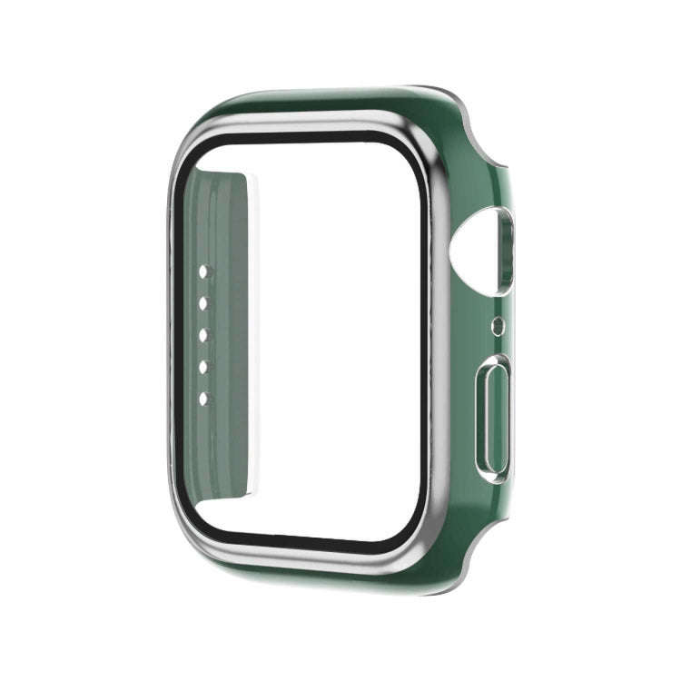 Electroplating Two-color PC+Tempered Film Watch Case For Apple Watch Series 3/2/1 38mm(Green+Silver)