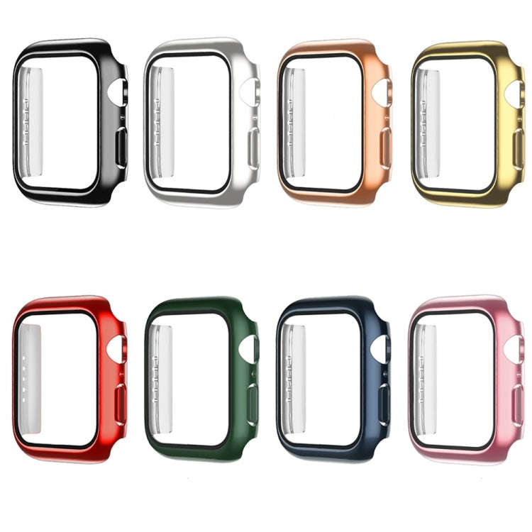 Electroplating Monochrome PC+Tempered Film Watch Case For Apple Watch Series 9 / 8 / 7 45mm(Red)