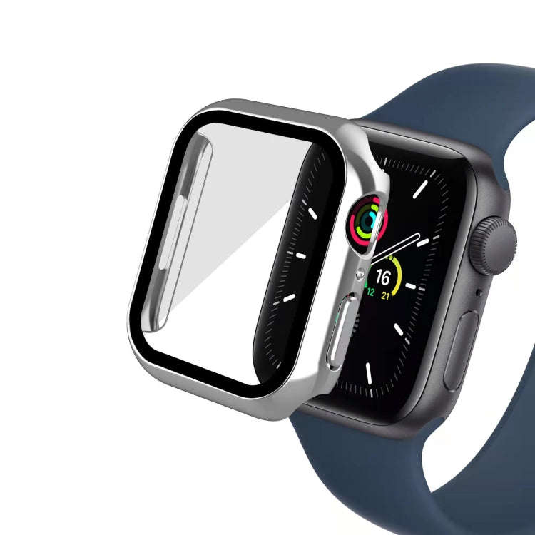 Electroplating Monochrome PC+Tempered Film Watch Case For Apple Watch Series 9 / 8 / 7 45mm(Red)