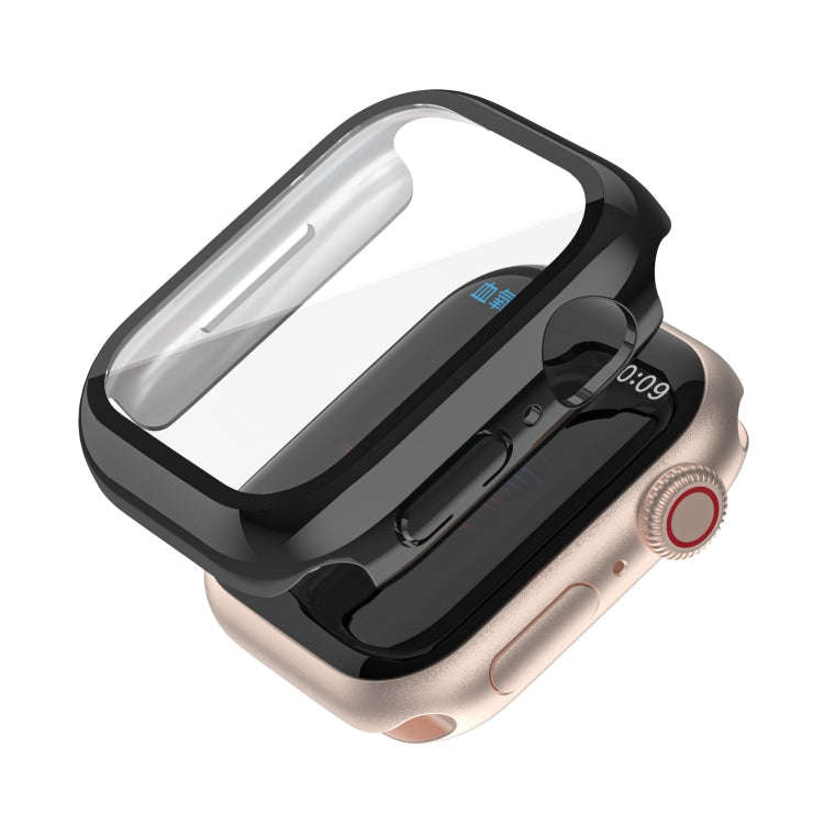 Electroplating Monochrome PC+Tempered Film Watch Case For Apple Watch Series 9 / 8 / 7 45mm(Red)